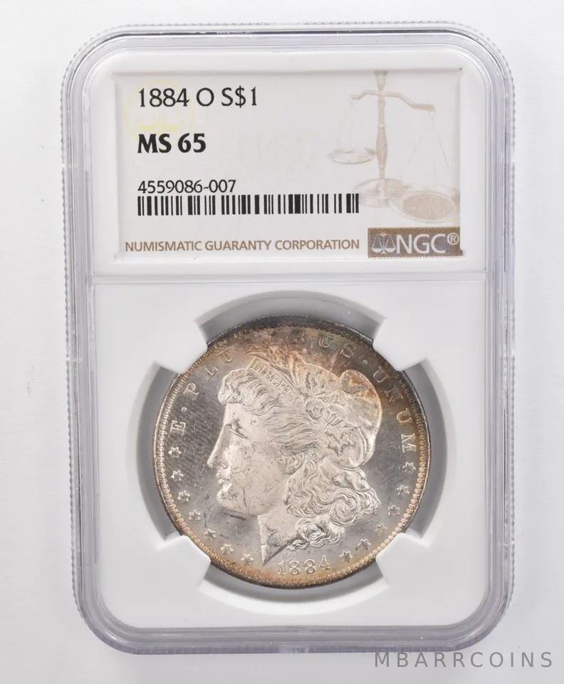 MS65 1884-O Morgan Silver Dollar NGC Beautifully Toned a1375