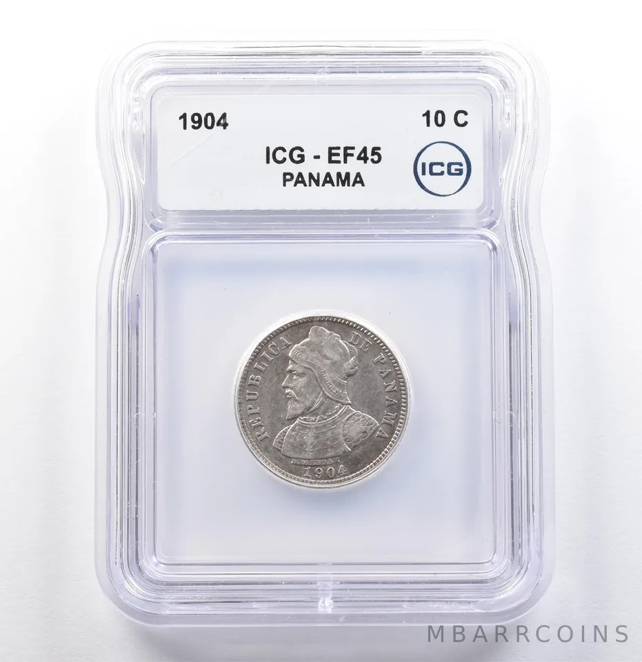 1904 Panama 10 Centesimos EF45 ICG *9873