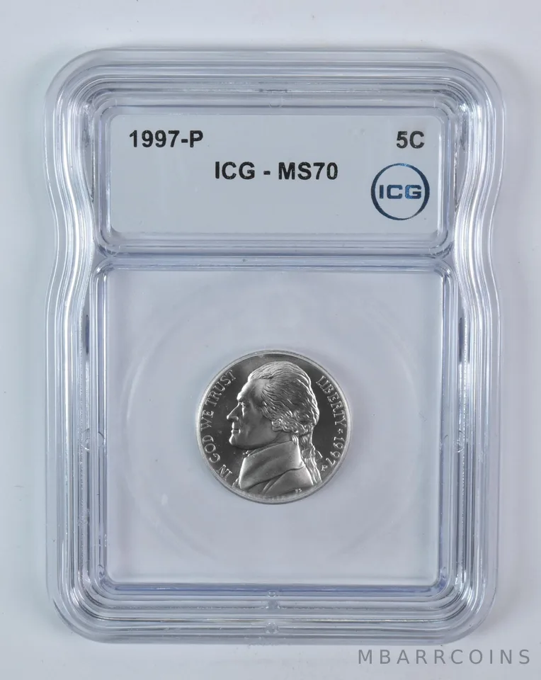 1997-P Jefferson Nickel MS70 ICG Matte Specimen