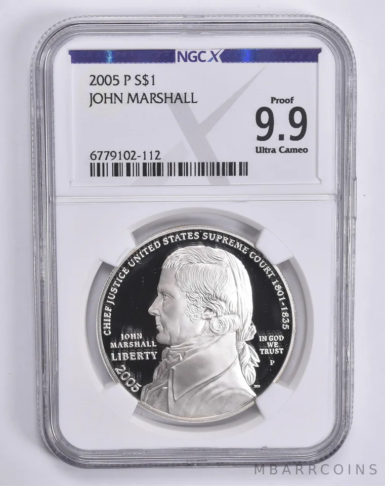 2005-P John Marshall Commemorative Dollar Proof 9.9 UCAM NGC X NGCX