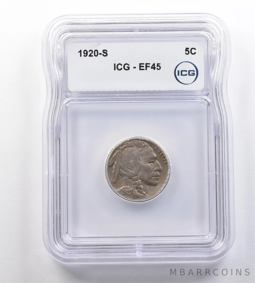 1920-S Indian Head Buffalo Nickel EF45 ICG *2492