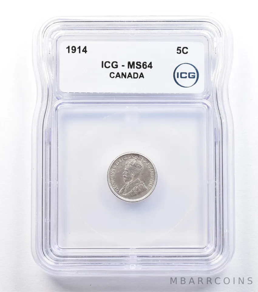 1914 Canada 5 Cents MS64 ICG *1822