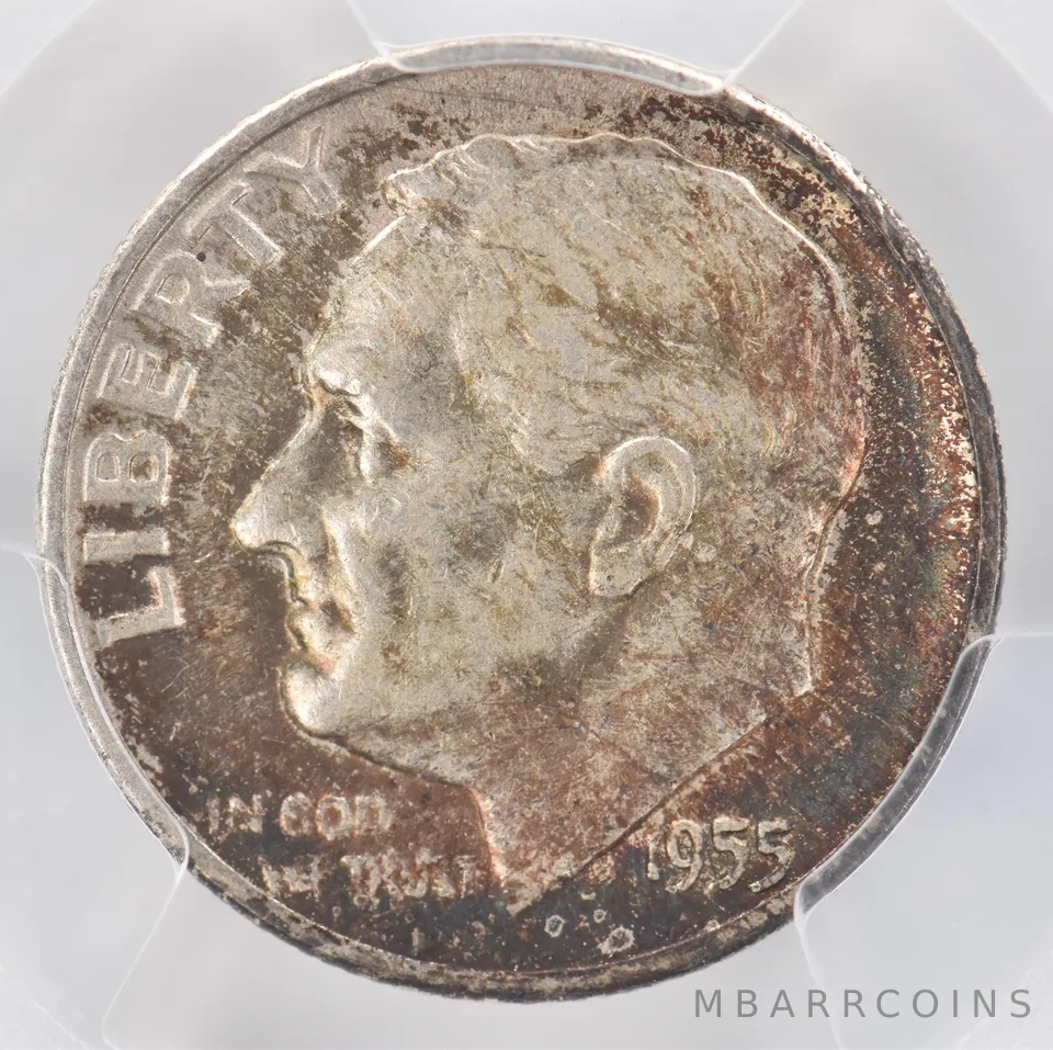 1955-S Roosevelt Dime AU50 PCGS Beautiful Tone *0870