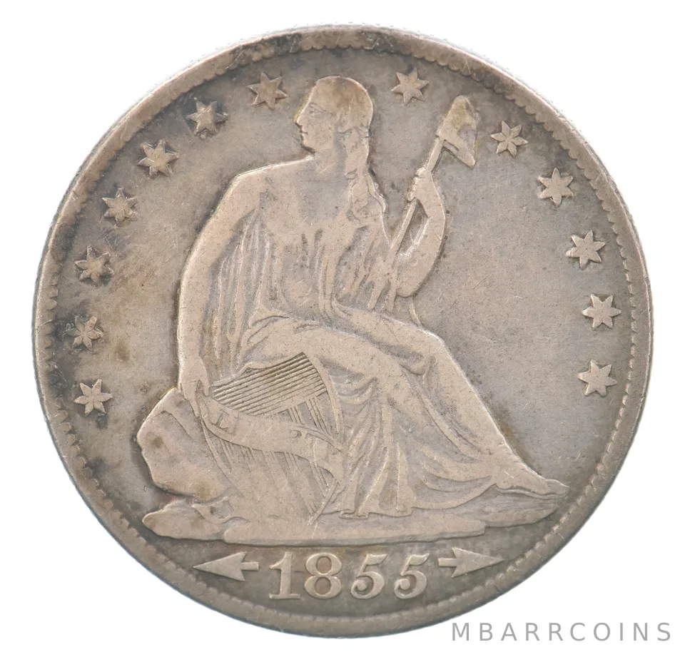 1855-O Seated Liberty Half Dollar Arrows Beautiful Tone *7559