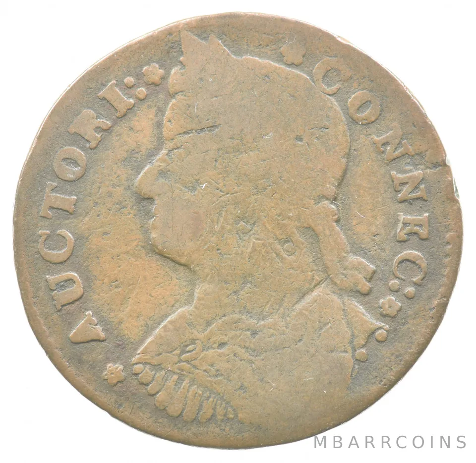 1787 Connecticut Copper Auctori M33.2 Z.12 *8187