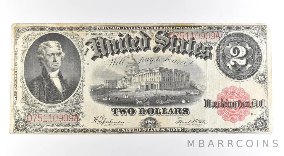 1917 $2 Legal Tender Large Note Red Seal *2641