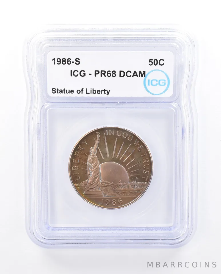 1986-S Statue Of Liberty Commemorative Half Dollar PR68 ICG Beautiful Tone *1776