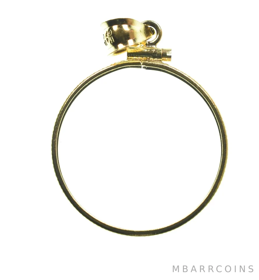 14K 23mm Gold Filled $2.50 US Quarter Coin Bezel Pendant Frame Edge *1293