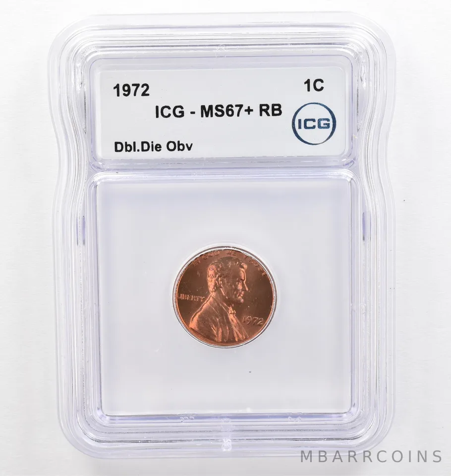 1972 Lincoln Memorial Cent DDO MS67+ RB ICG Beautiful Tone *0356