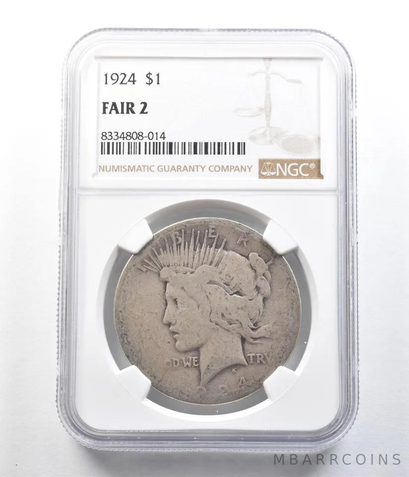 1924 Peace Silver Dollar Fair 2 NGC Lowball *9617