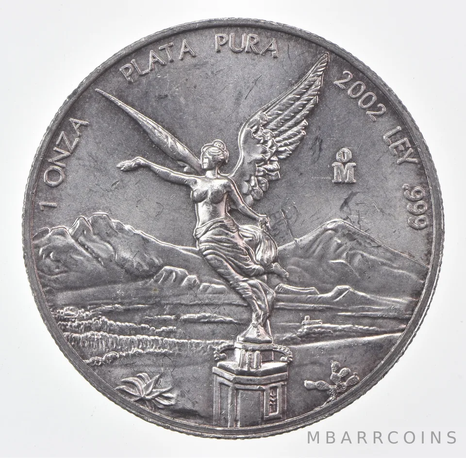 2002-Mo Mexico 1 Onza Silver Libertad *0579