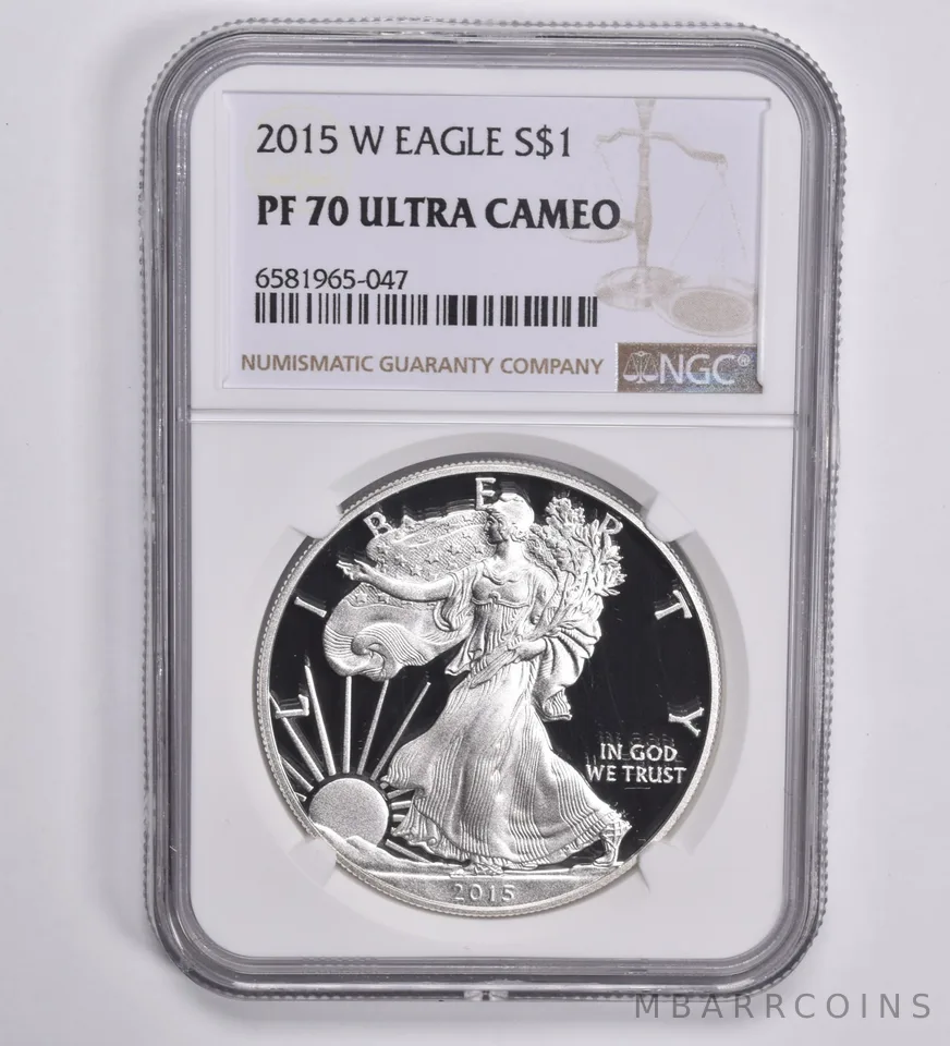 2015-W American Silver Eagle 1 Oz PF70 UCAM NGC Brown Label