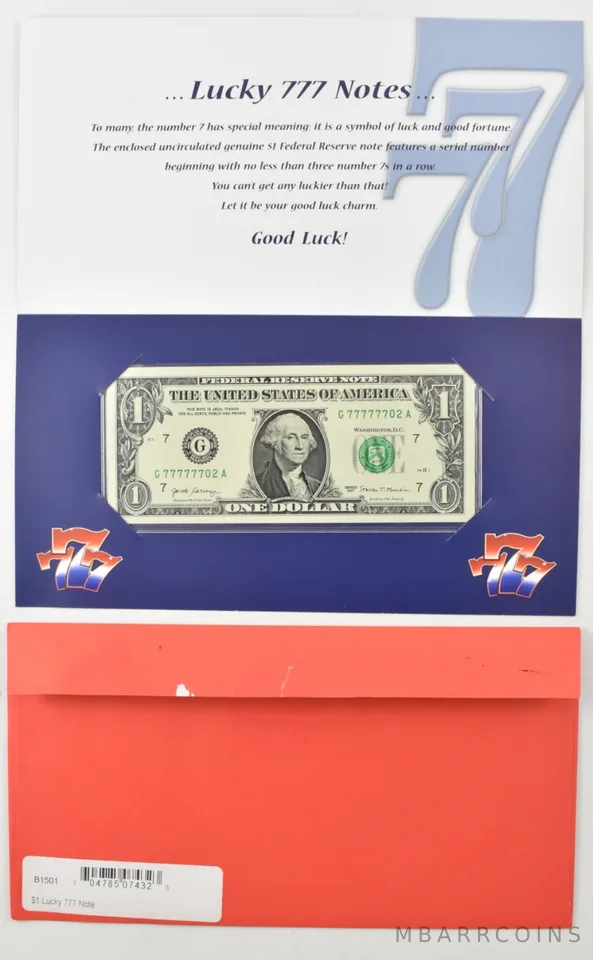 2017 $1 Chicago IL FRN Lucky 777 Bureau Of Engraving *7952