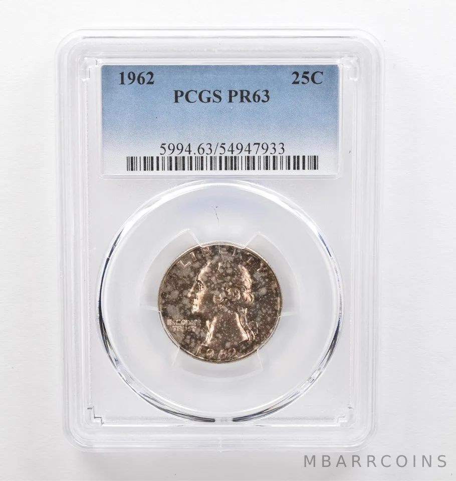 1962 Washington Quarter PR63 PCGS Beautiful Tone *0324