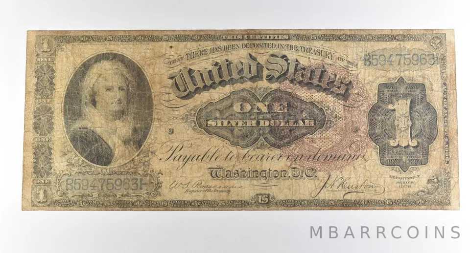 1886 $1 Silver Certificate Large Note Red Seal *3738