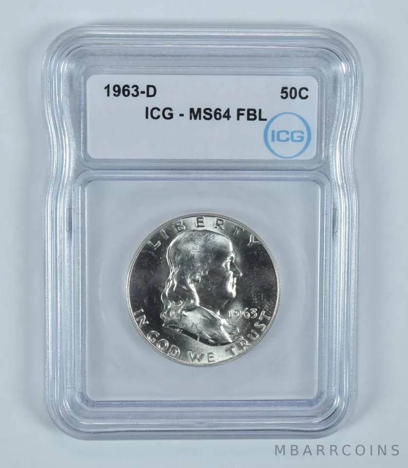 1963-D Franklin Half Dollar MS64 FBL ICG