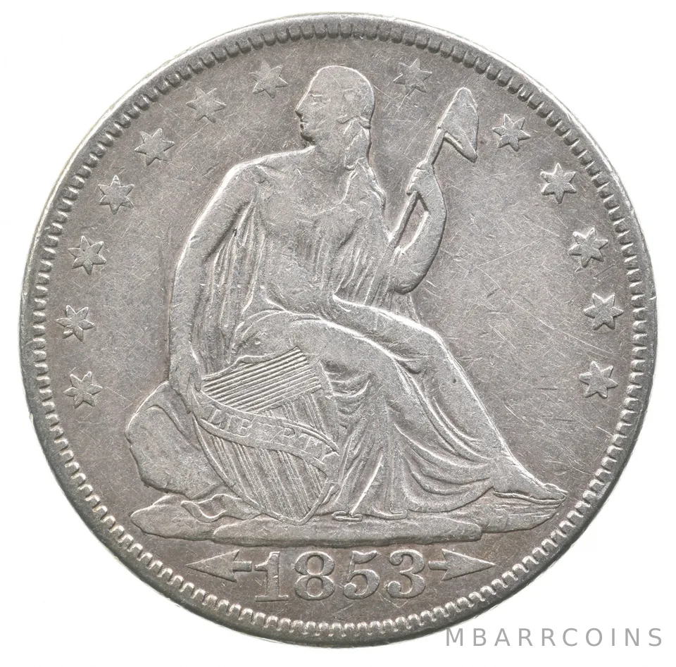 1853 Seated Liberty Half Dollar Arrows a8924