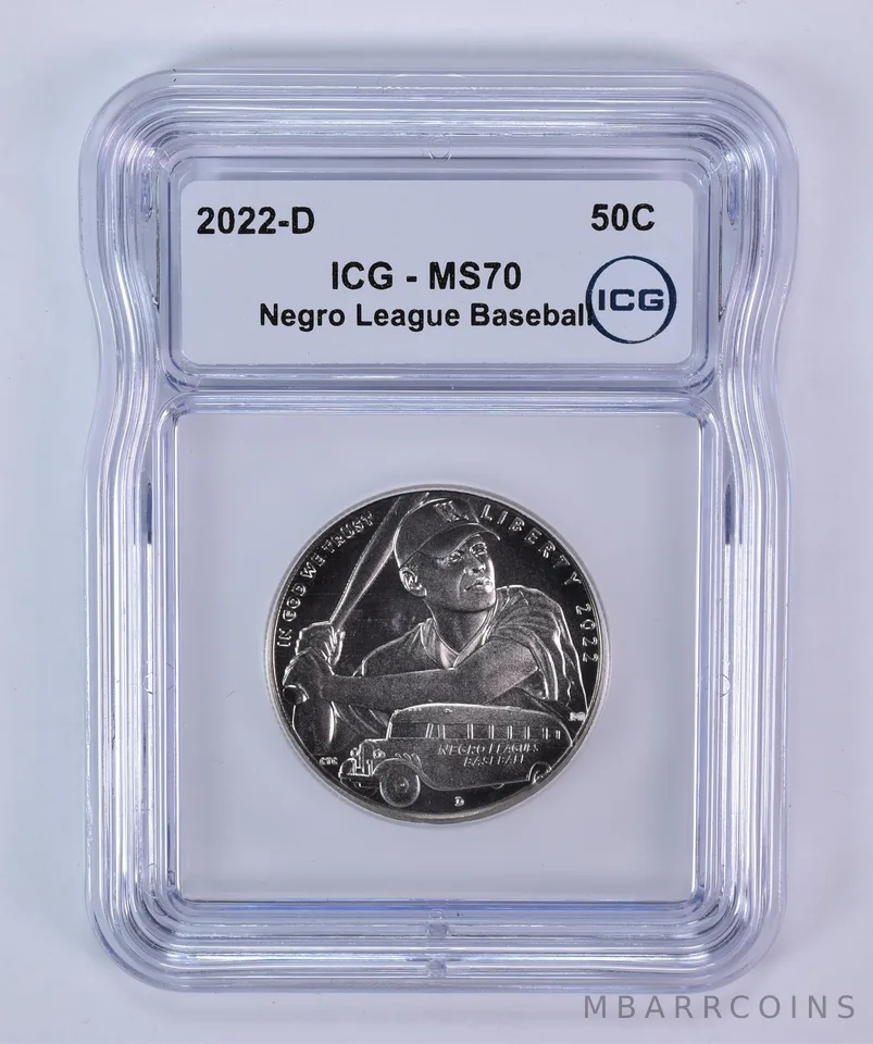 2022-D Negro League Baseball Commemorative Half Dollar MS70 ICG