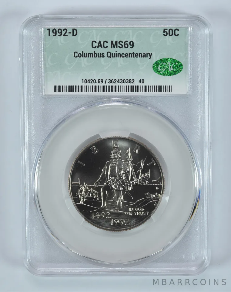 1992-D Columbus Quincentenary Commemorative Half Dollar MS69 CAC CACg