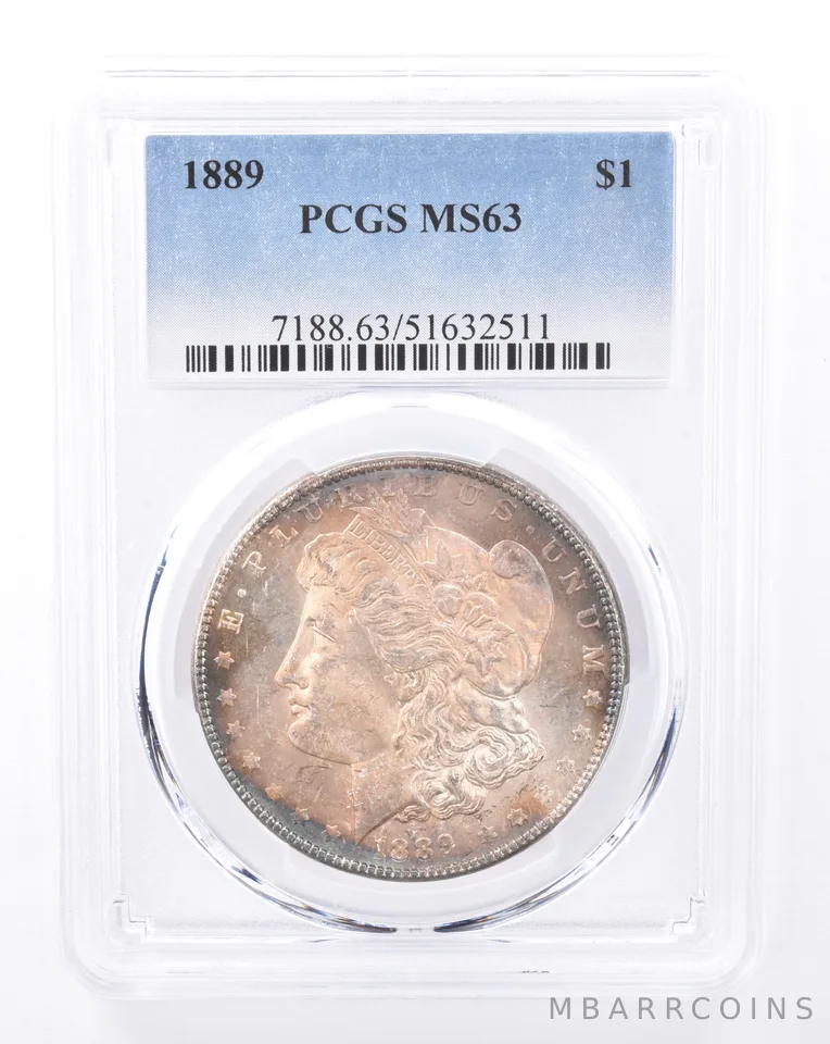 1889 Morgan Silver Dollar MS63 PCGS Beautiful Tone *9426