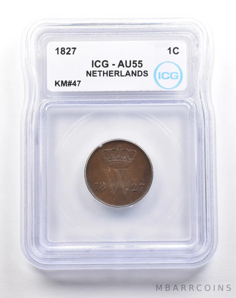 1827 Netherlands 1 Cent KM#47 AU55 ICG *5490