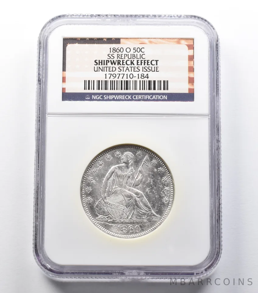 Shipwreck Effect 1860-O Seated Liberty Half Dollar Issue SS Republic NGC a2446