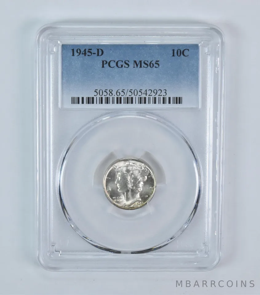 1945-D Mercury Dime MS65 PCGS Blue Label