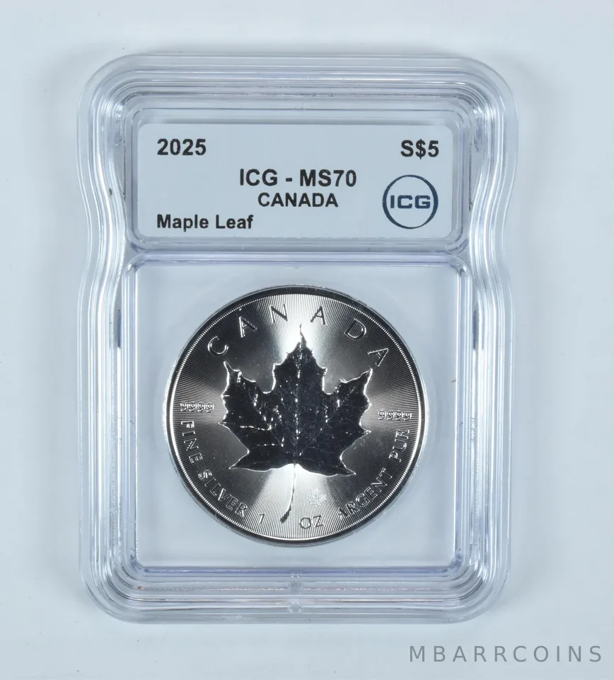 2025 Canada 5 Dollars Silver Maple Leaf MS70 ICG