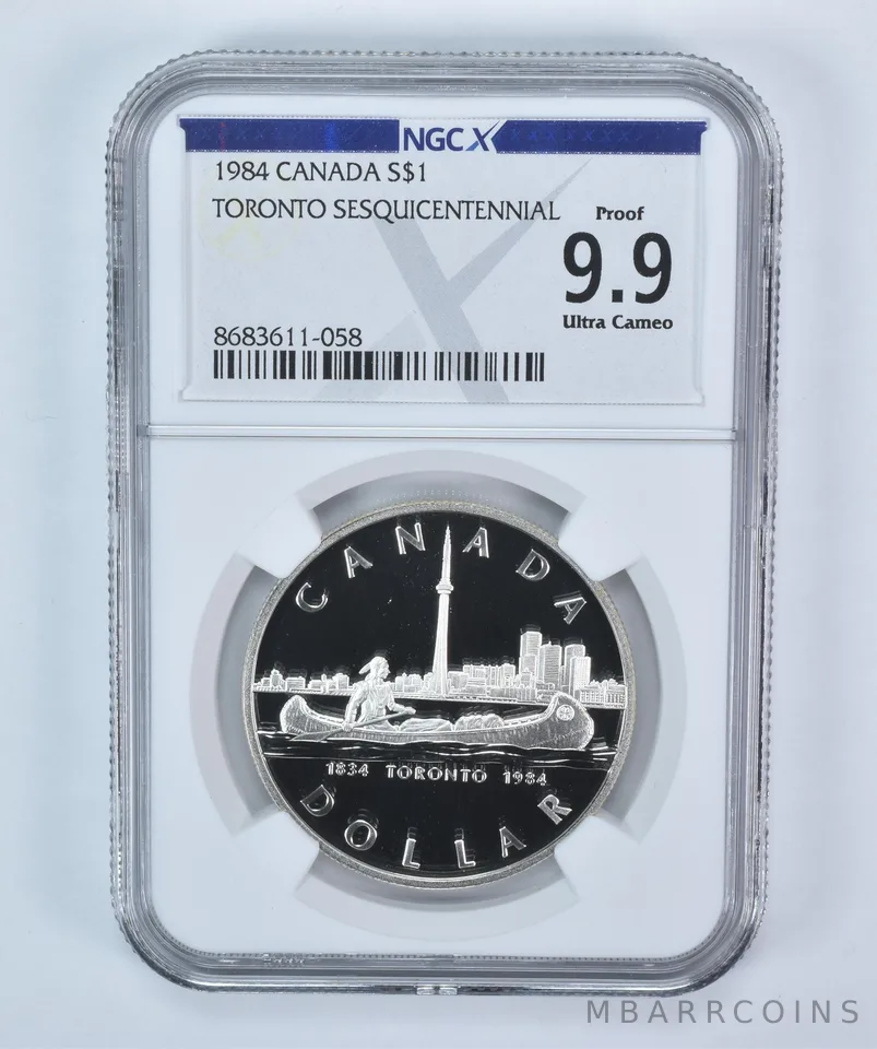 1984 Canada 1 Dollar Silver Toronto Sesquicentennial Proof 9.9 UCAM NGC X NGCX