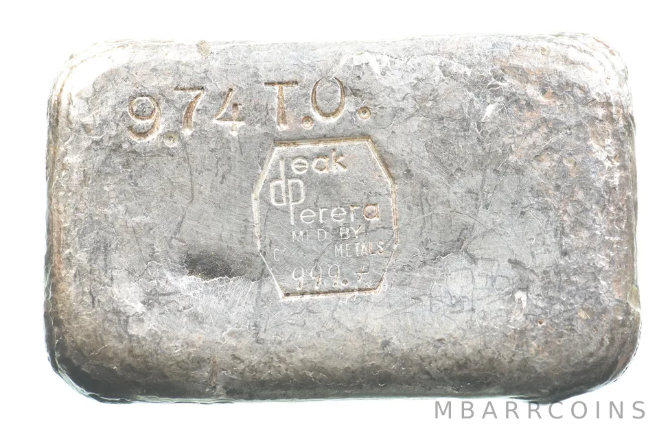9.74 Troy Oz Silver Bar Deak Perera Vintage Poured Capital Metals 10 *5540