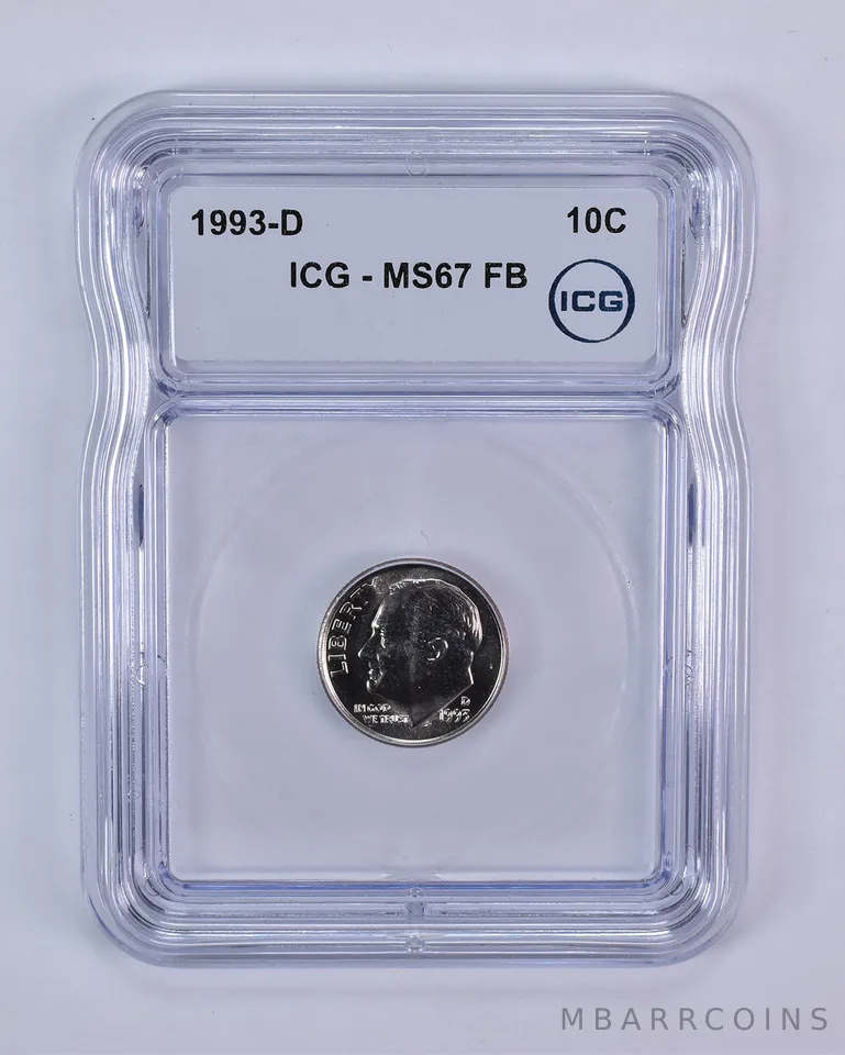 1993-D Roosevelt Dime MS67 FB ICG