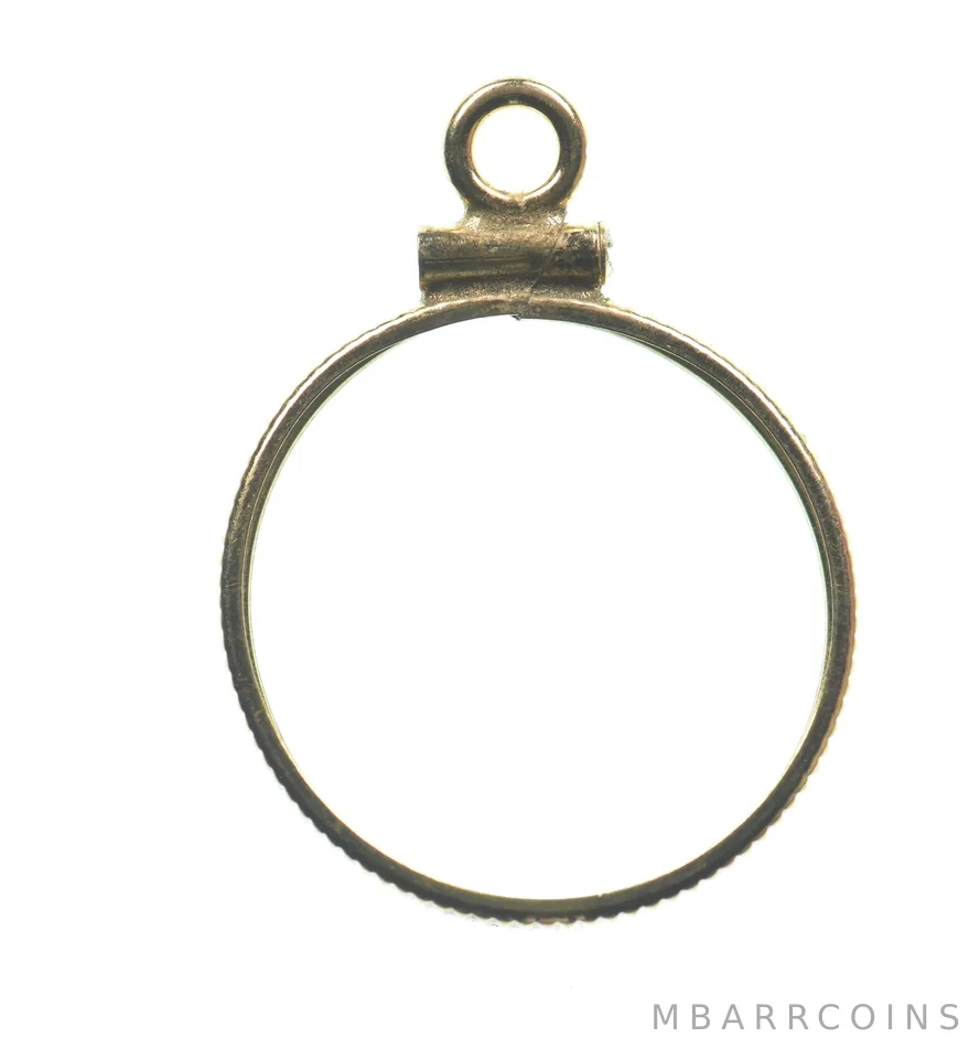 14K 18mm GF 1/10 Oz China Panda $2.50 Gold Coin Bezel Pendant Frame Edge a1338