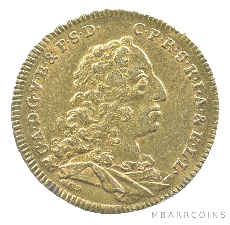 1733 German State Bavaria 1 Carolin Gold Charles Albert 9.7 Grams a3507