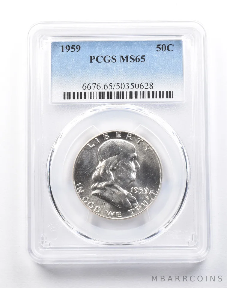 1959 Franklin Half Dollar Type 2 Reverse MS65 PCGS a4115