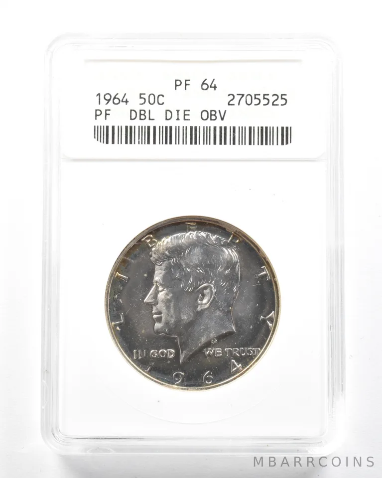 1964 Kennedy Half Dollar DDO PF64 ANACS *2033