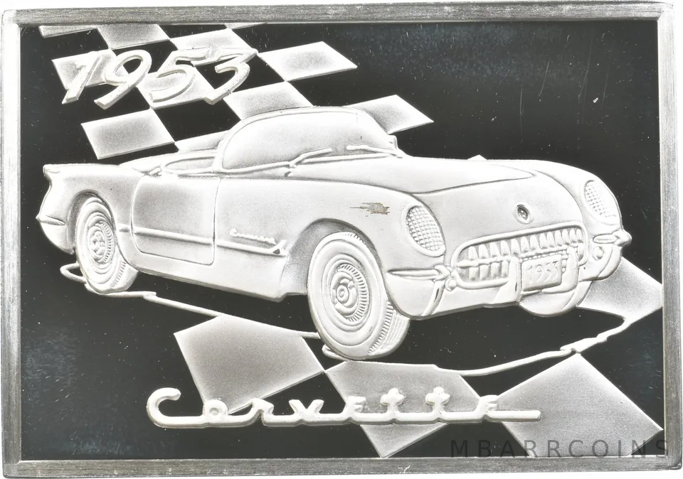 1953 Corvette Silver Art Bar 36.7 Grams *8630