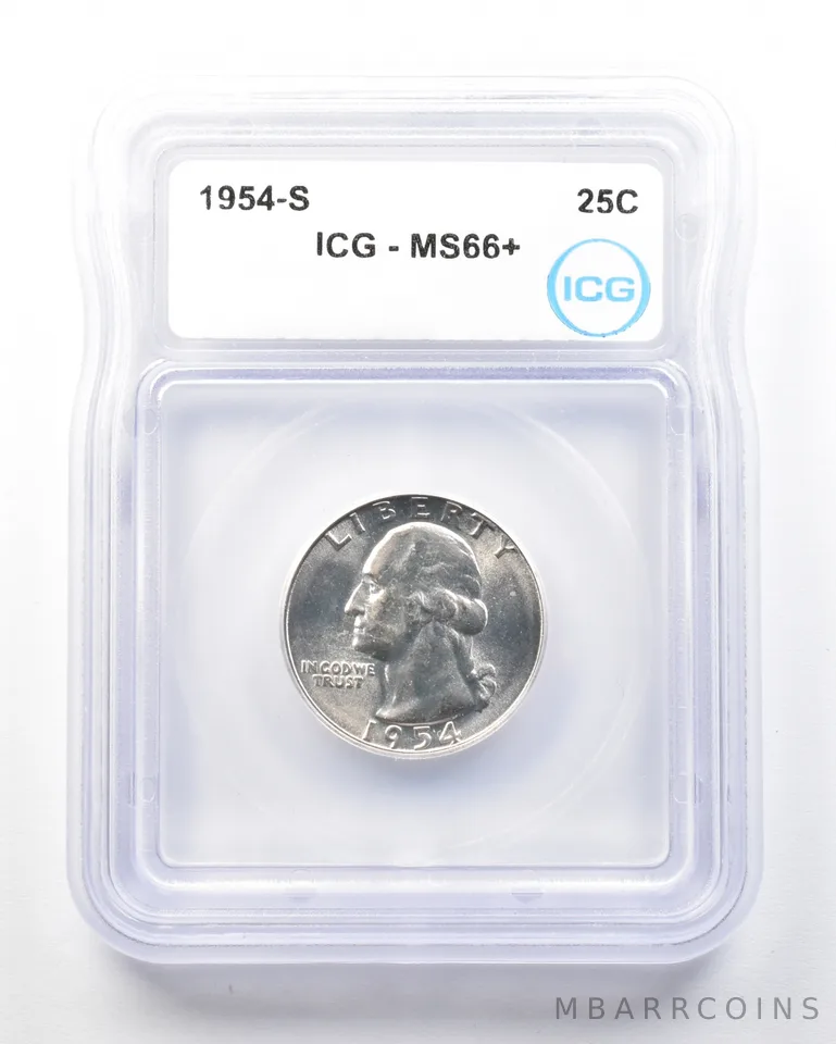 1954-S Washington Quarter MS66+ ICG a1777