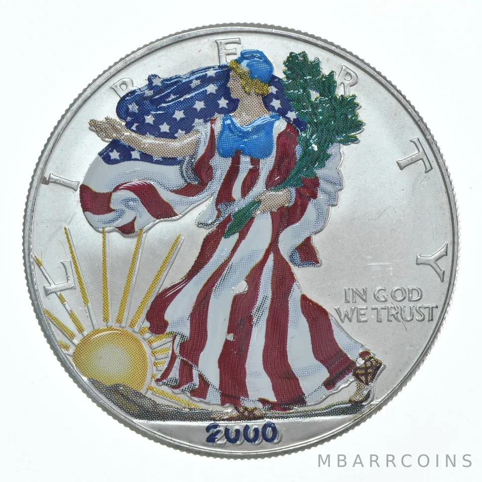 Random Date American Silver Eagle Colorized Saturated