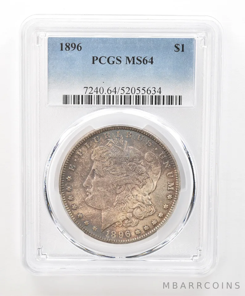 1896 Morgan Silver Dollar MS64 PCGS Beautiful Tone *6626