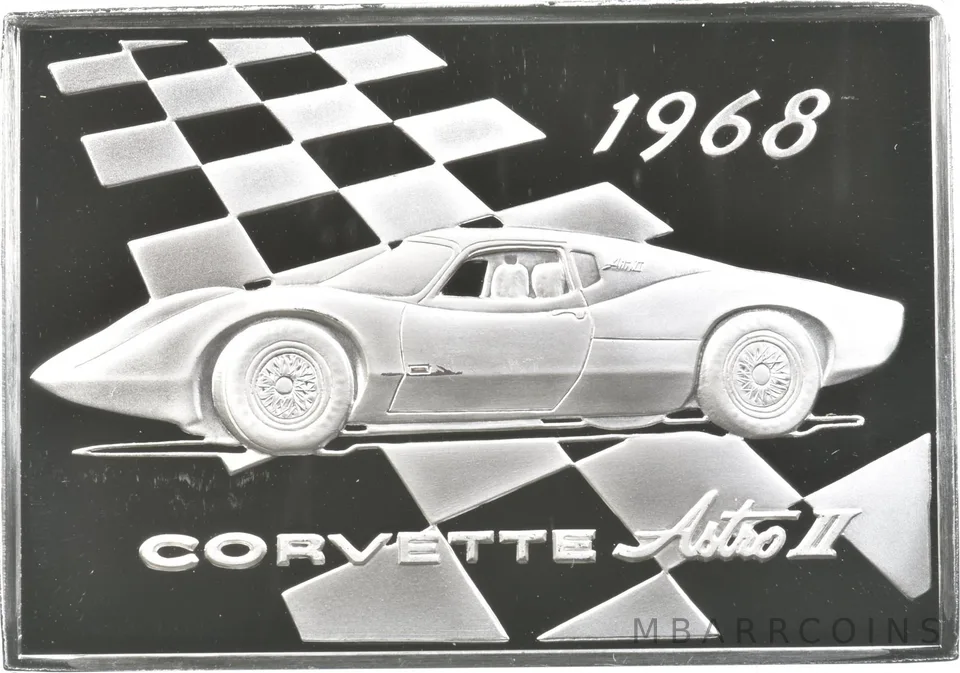 1968 Corvette Silver Art Bar 36.7 Grams *8641