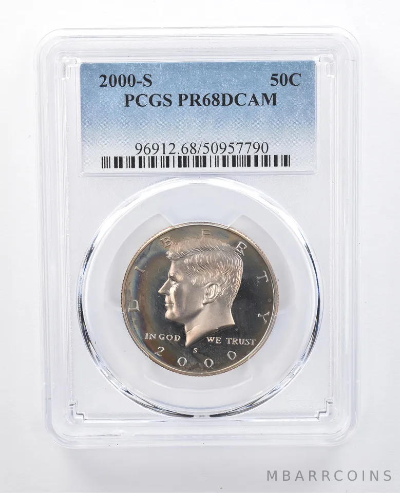 2000-S Kennedy Half Dollar PR68 DCAM PCGS Beautiful Sheen *7990