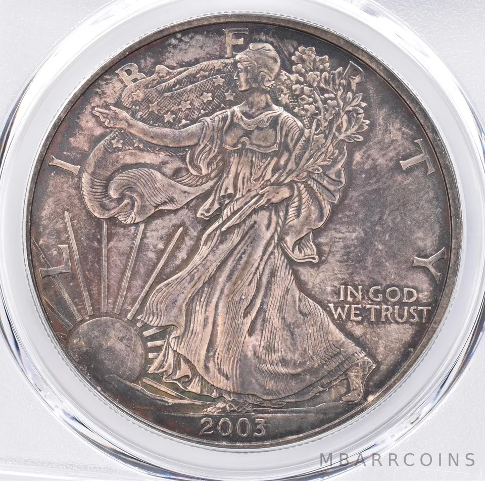 2003 American Silver Eagle MS65 PCGS Beautiful Tone *1450