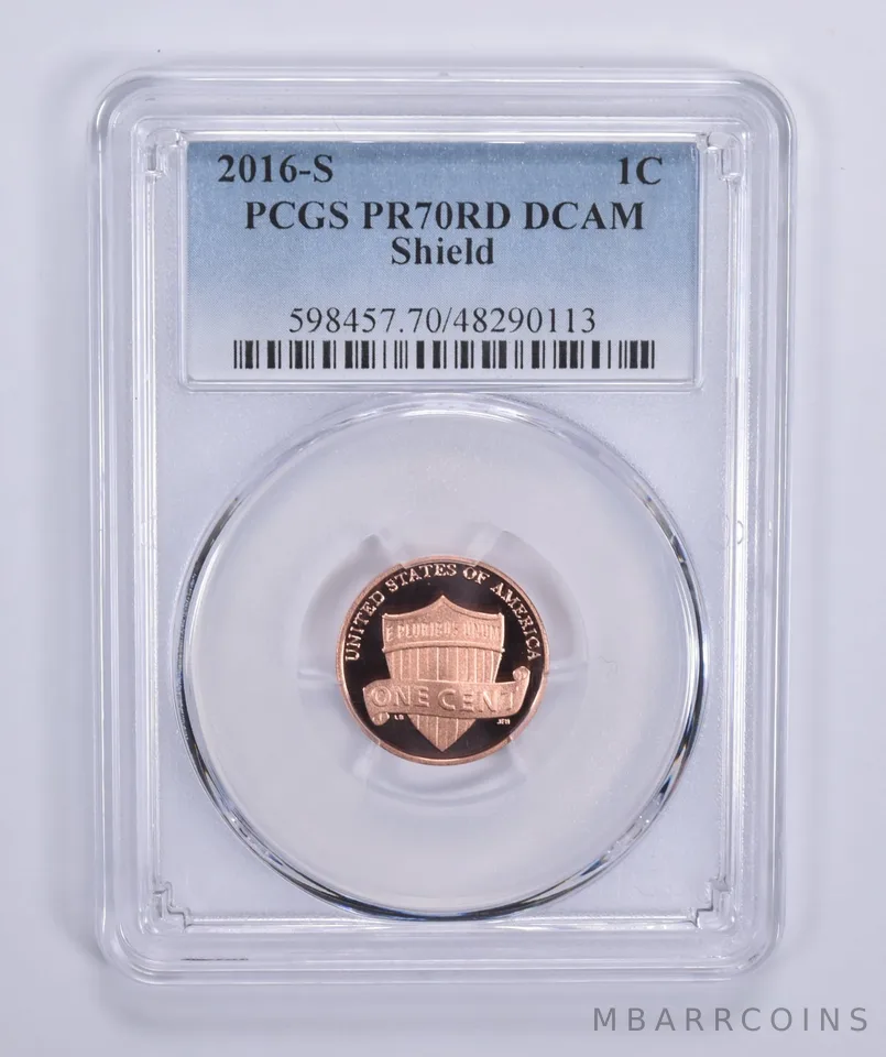 2016-S Lincoln Shield Cent PR70 RD DCAM PCGS Blue Lbl