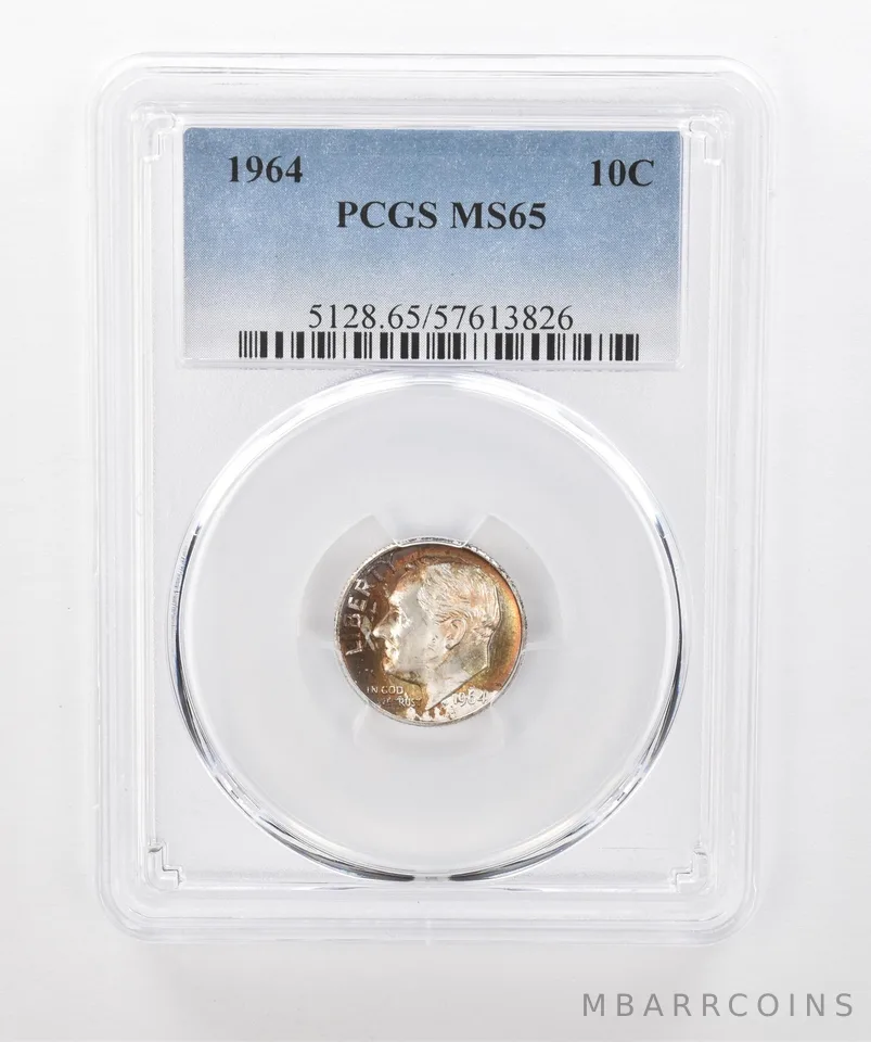 1964 Roosevelt Dime MS65 PCGS Beautiful Tone *1563
