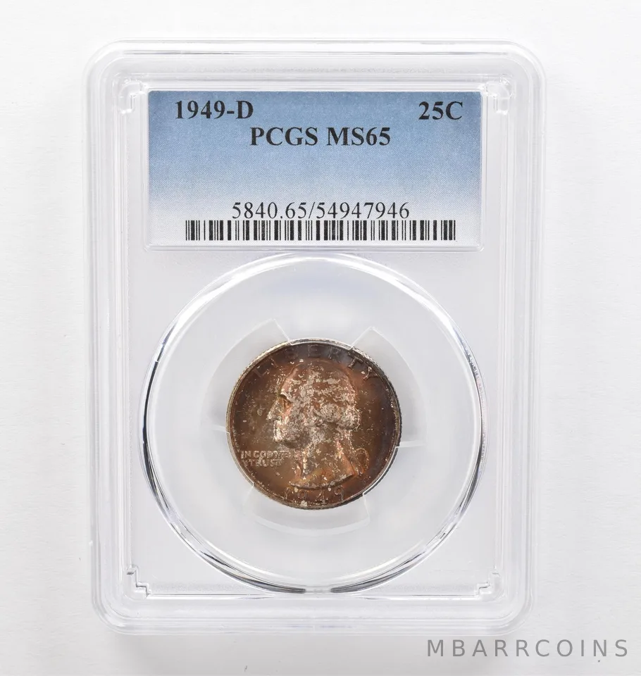 1949-D Washington Quarter MS65 PCGS Beautiful Tone *0294