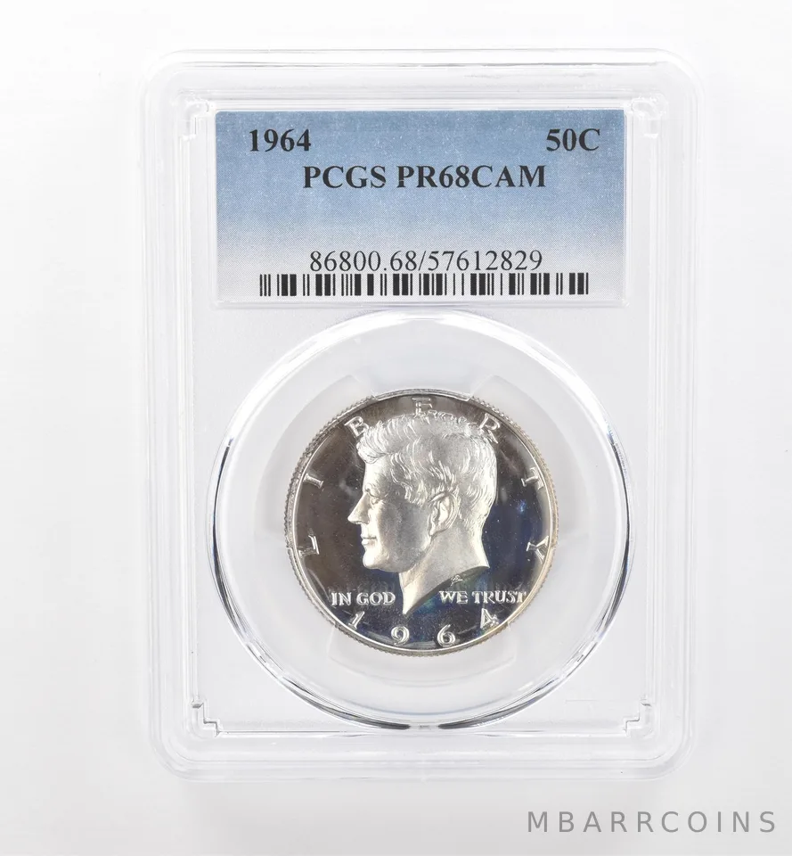 1964 Kennedy Half Dollar PR68 CAM PCGS Tone Spots *1866
