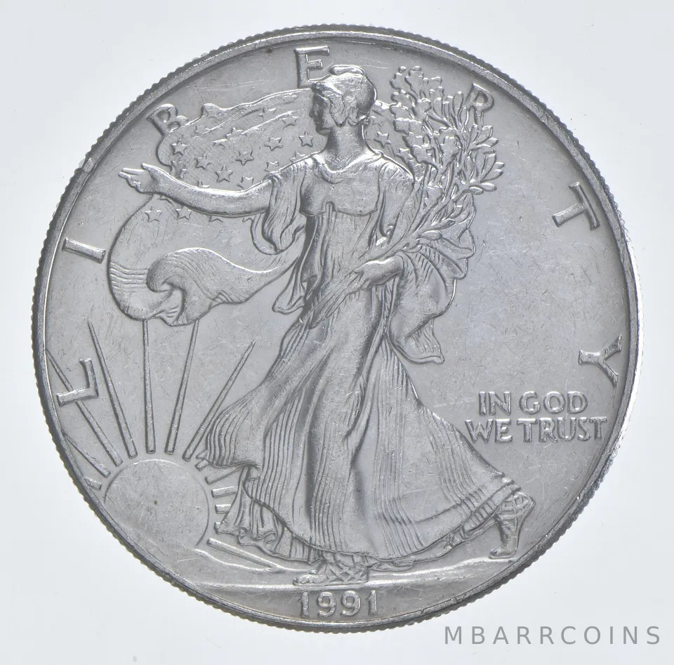 Better Date 1991 American Silver Eagle 1 Troy Oz .999 Fine Silver *045