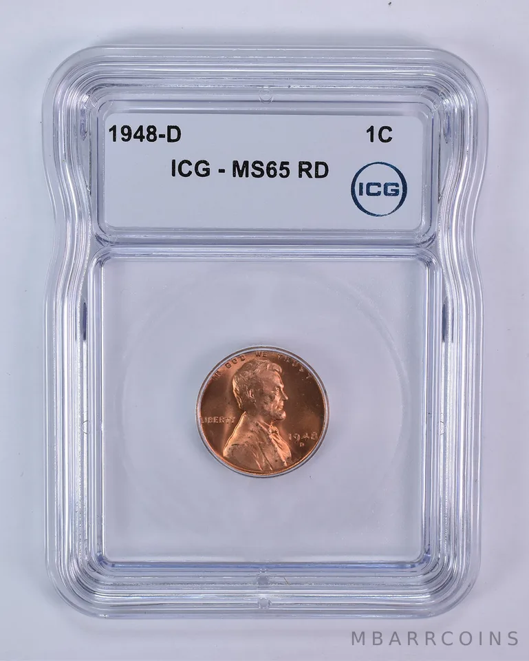 1948-D Lincoln Wheat Cent MS65 RD ICG