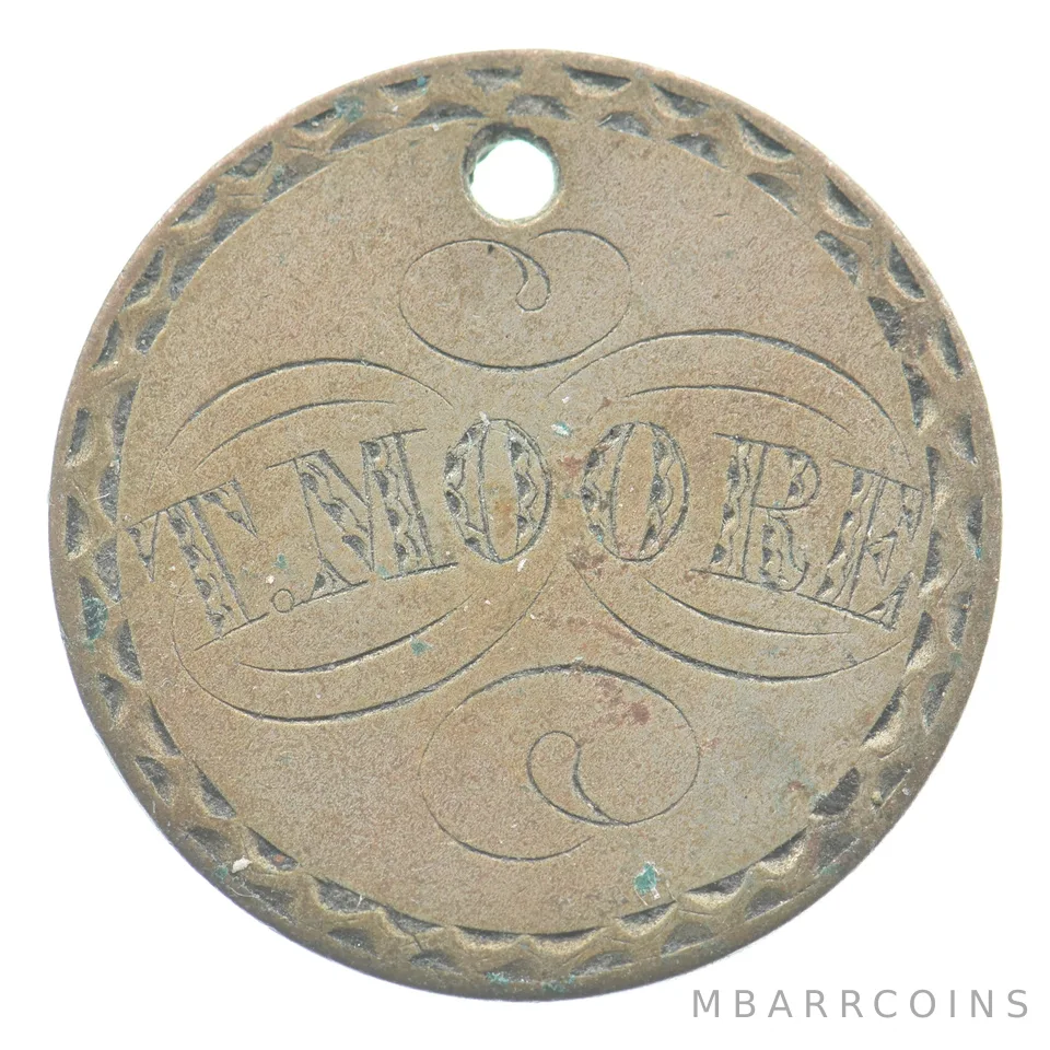 ND Shield Nickel Love Token T Moore Flower Victorian *5522