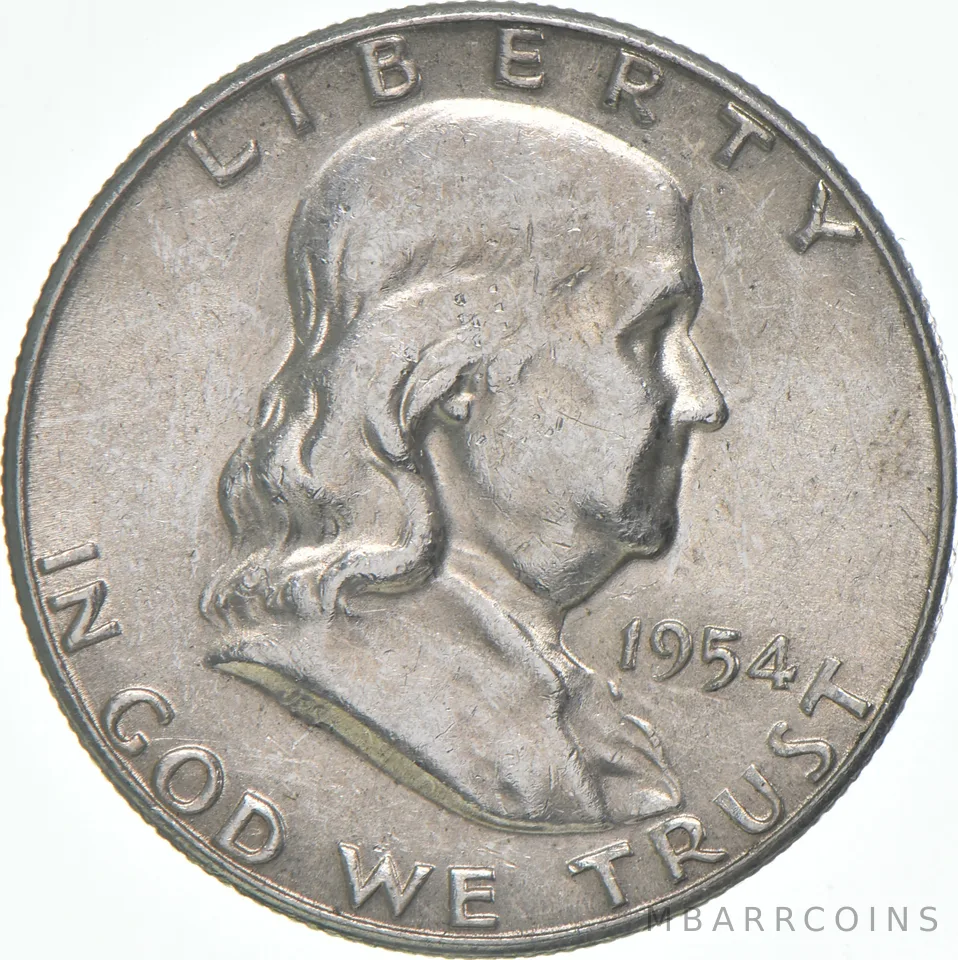 1954-S Franklin Half Dollar AU 90% Silver